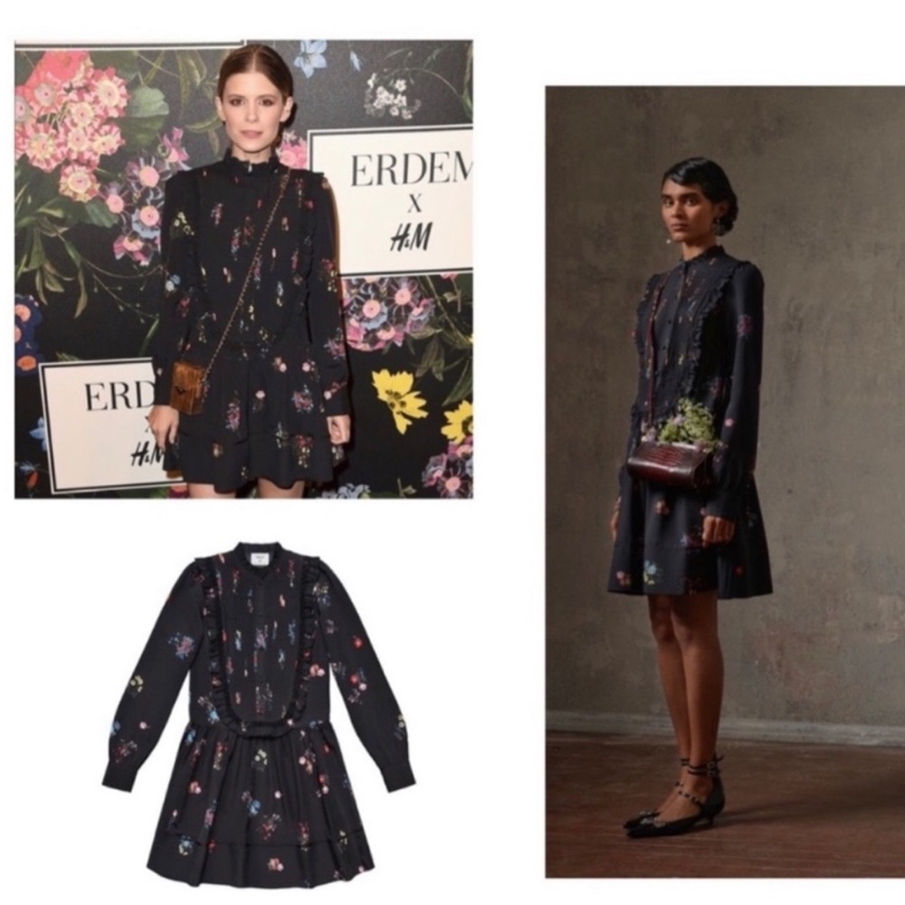 Erdem x H&M bib front dress